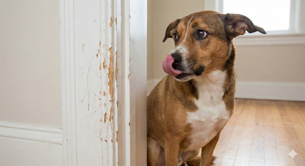 Signs of separation anxiety and destructive behavior problems in dogs.