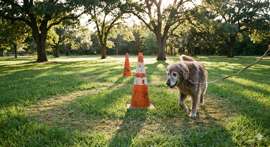   Warm-up exercises like Figure-8s for preventing arthritis in older dogs